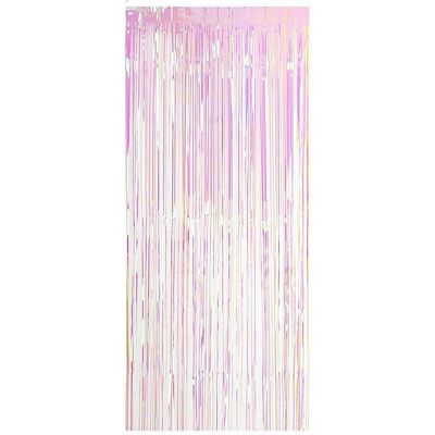 TRIXES Iridescent Fringe fólia függöny hátterű-Party függöny dekoráció-esküvő Egyszarvú sellő téma-2 méter TRIXES Iridescent Fringe fólia függöny hátterű-Party függöny dekoráció-esküvő Egyszarvú sellő téma-2 méter