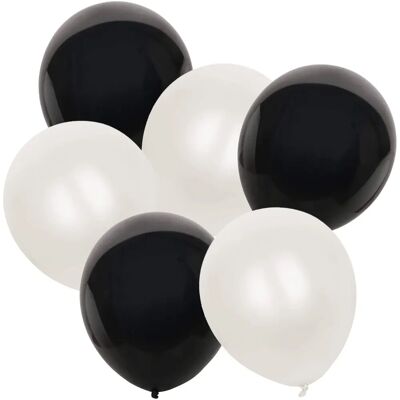TRIXES Pack de 50 Ballons en Latex Noir et Blanc - Décorations - Publicité TRIXES Pack de 50 Ballons en Latex Noir et Blanc - Décorations - Publicité