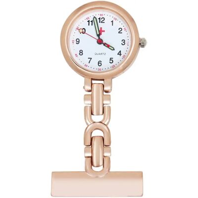 TRIXES Relógio de Broche Ouro Rosa Aço Movimento de Quartzo - Profissionais de Saúde TRIXES Relógio de Broche Ouro Rosa Aço Movimento de Quartzo - Profissionais de Saúde