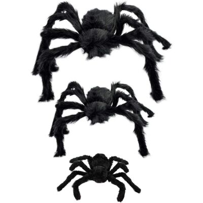 TRIXES Araignées en peluche noires - Décorations Halloween 3 pièces - Publicité TRIXES Araignées en peluche noires - Décorations Halloween 3 pièces - Publicité