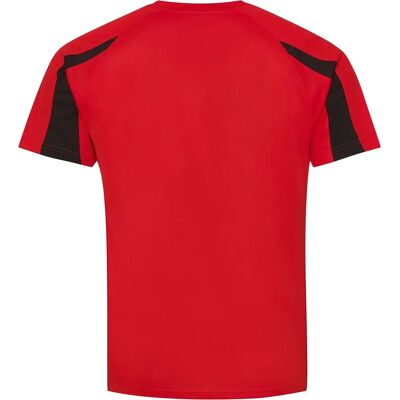 Just Cool - Contrast Cool Sports Plain T-Shirt - Fire Red/Jet Black - L - T-shirt Just Cool - Contrast Cool Sports Plain T-Shirt - Fire Red/Jet Black - L - T-shirt