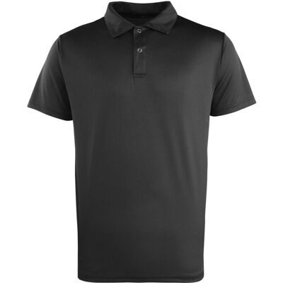 Premier Unisex Coolchecker Studded Plain Polo Shirt - Zwart Premier Unisex Coolchecker Studded Plain Polo Shirt - Zwart