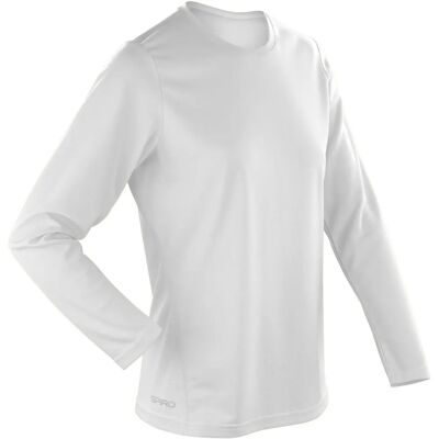 Spiro White Long Sleeve Performance T-Shirt - T-Shirt Spiro White Long Sleeve Performance T-Shirt - T-Shirt