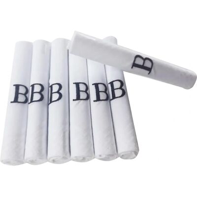 Hetherington Gray Men's Embroidered Initial White Cotton Handkerchiefs - Handkerchiefs Hetherington Gray Men's Embroidered Initial White Cotton Handkerchiefs - Handkerchiefs