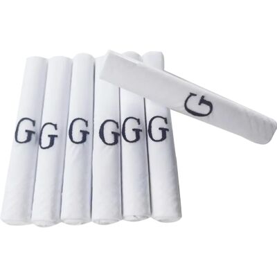 Hetherington Gray Men's Embroidered Cotton Handkerchiefs - Pack of 7 Hetherington Gray Men's Embroidered Cotton Handkerchiefs - Pack of 7