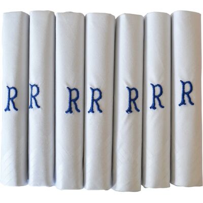 Hetherington Gray Men's Embroidered Initial White Cotton Handkerchiefs - Handkerchiefs Hetherington Gray Men's Embroidered Initial White Cotton Handkerchiefs - Handkerchiefs