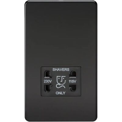Knightsbridge Screwless Sf8900mb - Dual Voltage Shaver Socket - Matt Black Knightsbridge Screwless Sf8900mb - Dual Voltage Shaver Socket - Matt Black