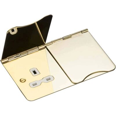 Knightsbridge - FPR9UPBW - Polished Brass - White Insert - Presa a pavimento Knightsbridge - FPR9UPBW - Polished Brass - White Insert - Presa a pavimento