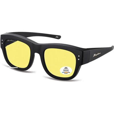 Montana Zwart Geel Gepolariseerd Fitover Zonnebril - Nacht Rijden - 54mm Montana Zwart Geel Gepolariseerd Fitover Zonnebril - Nacht Rijden - 54mm