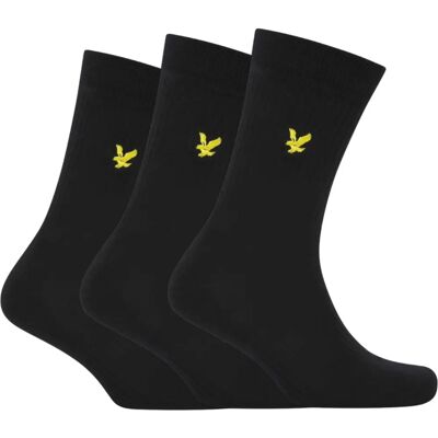 Lyle & Scott Hamilton Sportsocken - Schwarz - Mittellang - 3er-Pack Lyle & Scott Hamilton Sportsocken - Schwarz - Mittellang - 3er-Pack