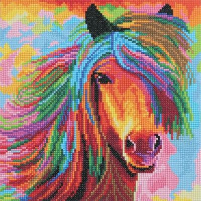 Kit de toile de peinture diamant Crystal Art - Cheval coloré - 30 x 30 cm - Multicolore - Publicité Kit de toile de peinture diamant Crystal Art - Cheval coloré - 30 x 30 cm - Multicolore - Publicité