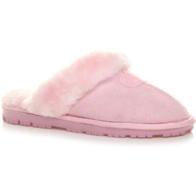 Ajvani Pink Faux Fur Slip-Ons - Slippers Ajvani Pink Faux Fur Slip-Ons - Slippers