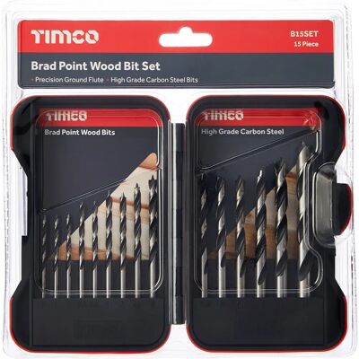 TIMco B15SET Brad Houtboor Set - 15-delige set TIMco B15SET Brad Houtboor Set - 15-delige set