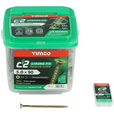 Timco C2 Strong-Fix Countersunk Multi-Purpose Screws - 5.0 x 90 - Screws Timco C2 Strong-Fix Countersunk Multi-Purpose Screws - 5.0 x 90 - Screws