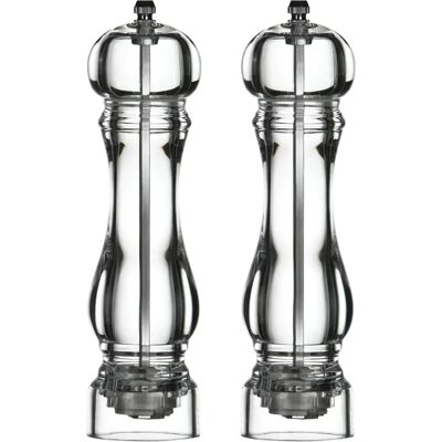 Ensemble de moulins à sel et poivre Premier Housewares - 22cm en acrylique transparent Ensemble de moulins à sel et poivre Premier Housewares - 22cm en acrylique transparent