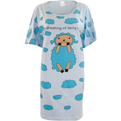 True Face - Sky - Lamb - Cotton Blend - Nightdress True Face - Sky - Lamb - Cotton Blend - Nightdress