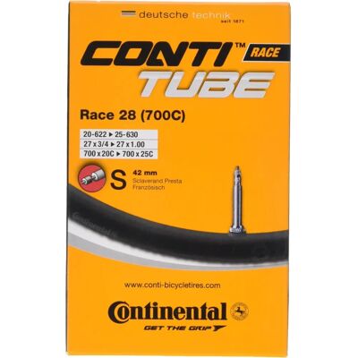 Câmaras de ar para bicicleta Continental Race 28 700 x 20-25c - Válvula Presta 42mm - Pack de 5 Câmaras de ar para bicicleta Continental Race 28 700 x 20-25c - Válvula Presta 42mm - Pack de 5
