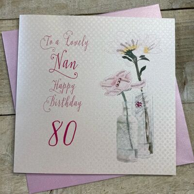 White Cotton Cards - bd52-80 - 80e anniversaire - Carte White Cotton Cards - bd52-80 - 80e anniversaire - Carte