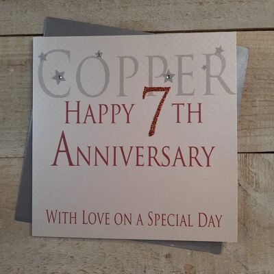 White Cotton Cards Kupfer Happy 7th Anniversary - Cartes de Noël White Cotton Cards Kupfer Happy 7th Anniversary - Cartes de Noël