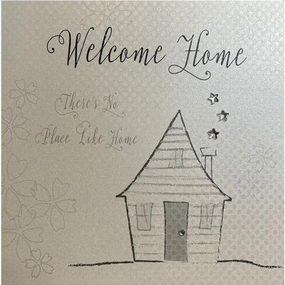 White Cotton Cards - wb49-w - Welkom thuis - Huis - Kaart White Cotton Cards - wb49-w - Welkom thuis - Huis - Kaart