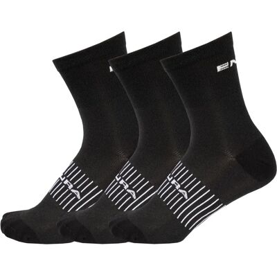 Endura Coolmax Race Socks - 3-Pack - Svart - S/M Endura Coolmax Race Socks - 3-Pack - Svart - S/M