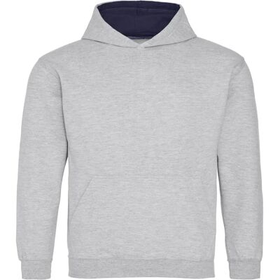 Sweat à capuche varsity pour enfants - 7/8 ans - Gris - Publicité Sweat à capuche varsity pour enfants - 7/8 ans - Gris - Publicité