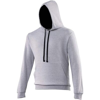 Just Hoods JH003 Heather Grey / French Navy Hoodie - Hoodie Just Hoods JH003 Heather Grey / French Navy Hoodie - Hoodie