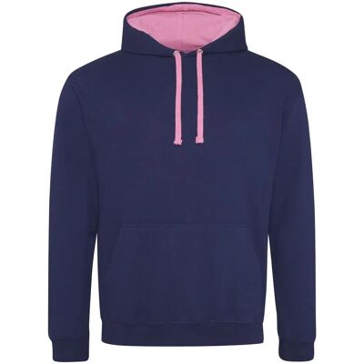 Just Hoods JH003 Navy/candyfloss Pink Hoodie - Hoodie met capuchon Just Hoods JH003 Navy/candyfloss Pink Hoodie - Hoodie met capuchon