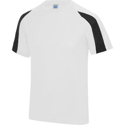 Just Cool JC003 Weiß/Schwarz Sport-T-Shirt - Sport Just Cool JC003 Weiß/Schwarz Sport-T-Shirt - Sport