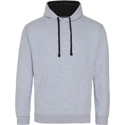 AWDis Just Hoods Sweat Varsity Hoodie - S - Heather Grey/jet Black - Hoodies AWDis Just Hoods Sweat Varsity Hoodie - S - Heather Grey/jet Black - Hoodies