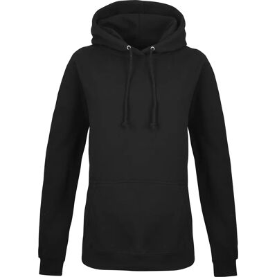 Just Hoods JH001F Dames Hoodie Deep Black Just Hoods JH001F Dames Hoodie Deep Black
