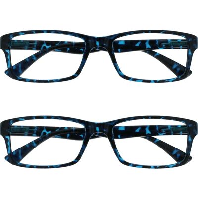 Lunettes de lecture Opulize Tortoiseshell Bleue - Unisexe - +1,50 Lunettes de lecture Opulize Tortoiseshell Bleue - Unisexe - +1,50