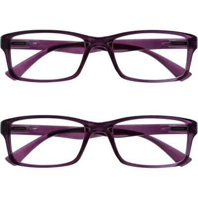 Opulize Lunettes de Lecture Violette - +3,00 - Pack de 2 Opulize Lunettes de Lecture Violette - +3,00 - Pack de 2