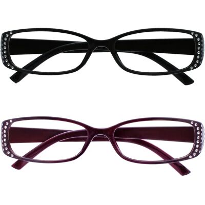 Opulize Lunettes de lecture Noir & Violet - Ensemble de 2 Opulize Lunettes de lecture Noir & Violet - Ensemble de 2