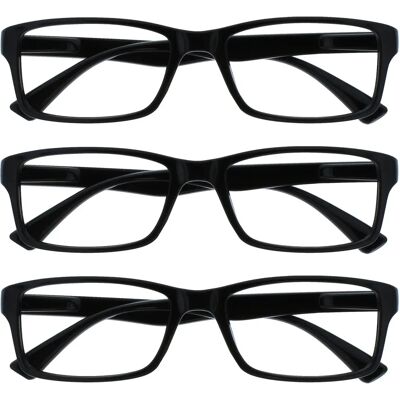 Lunettes de lecture Opulize UVR3092BK noires - Unisex Lunettes de lecture Opulize UVR3092BK noires - Unisex
