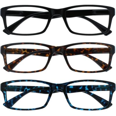 Opulize UVR3092BK - Lunettes de lecture - Noir, Marron, Bleu Opulize UVR3092BK - Lunettes de lecture - Noir, Marron, Bleu