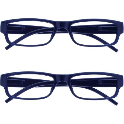 Opulize Lunettes de Lecture Bleu Noir Légères Opulize Lunettes de Lecture Bleu Noir Légères