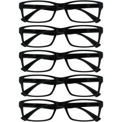 Opulize Schwarze Lesebrille - 5 Stück - Unisex Opulize Schwarze Lesebrille - 5 Stück - Unisex