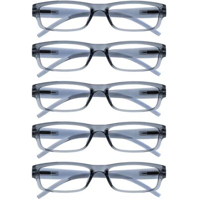 Opulize Gray Reading Glasses - Rectangular +2.50 Diopters Opulize Gray Reading Glasses - Rectangular +2.50 Diopters