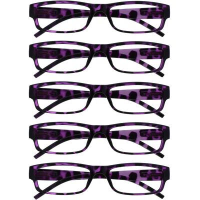 Lunettes de lecture violettes Opulize - Pack de 5 - +1,50 Lunettes de lecture violettes Opulize - Pack de 5 - +1,50