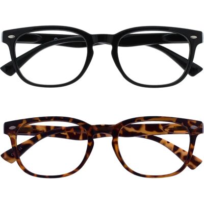 Opulize RR14-12T +1,00 Lunettes de lecture noires et marron - Reading Glasses Opulize RR14-12T +1,00 Lunettes de lecture noires et marron - Reading Glasses