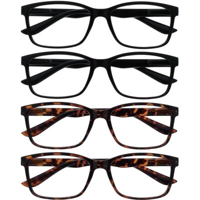 The Reading Glasses Company - Gafas de lectura negras y marrones elegantes - Pack de 4 The Reading Glasses Company - Gafas de lectura negras y marrones elegantes - Pack de 4