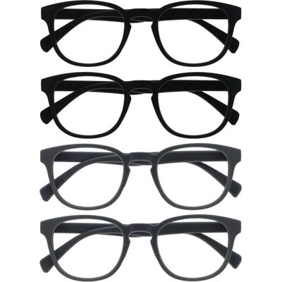 Lunettes de lecture Opulize - Style rétro rond - Résistantes aux rayures - +1.50 Lunettes de lecture Opulize - Style rétro rond - Résistantes aux rayures - +1.50
