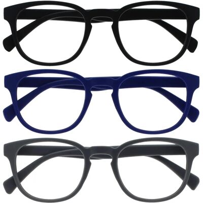 Lunettes de lecture rondes rétro Opulize - Pack de 3 Lunettes de lecture rondes rétro Opulize - Pack de 3