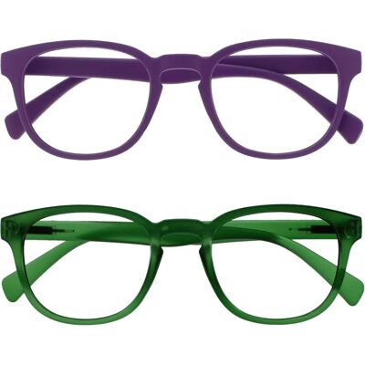 Opulize - RR2-56 - Violet Mat - Lunettes de lecture rondes Opulize - RR2-56 - Violet Mat - Lunettes de lecture rondes