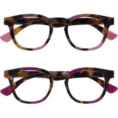 Opulize RR62-45 +3.00 Pink Purple Reading Glasses - Reading Glasses Opulize RR62-45 +3.00 Pink Purple Reading Glasses - Reading Glasses