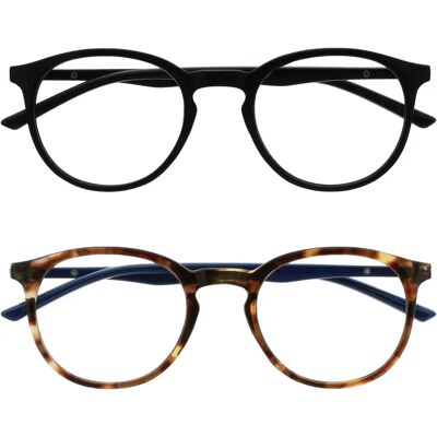 Lunettes de lecture Opulize lumière bleue - Monture ronde fine - +3,50 dioptries Lunettes de lecture Opulize lumière bleue - Monture ronde fine - +3,50 dioptries