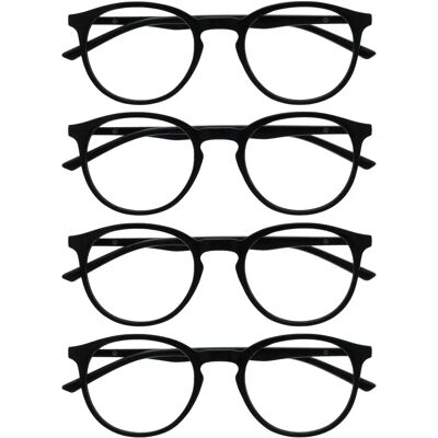Lunettes de lecture Noires Opulize - RRRR60-1-150 - Monture surdimensionnée unisexe Lunettes de lecture Noires Opulize - RRRR60-1-150 - Monture surdimensionnée unisexe