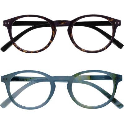 Lunettes Opulize Zen pour Myopie Pack de 2 Marron Foncé Turquoise -1.50 Lunettes Opulize Zen pour Myopie Pack de 2 Marron Foncé Turquoise -1.50