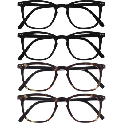 Lunettes de lecture grandes carrées Opulize - Hommes - +1,50 Lunettes de lecture grandes carrées Opulize - Hommes - +1,50